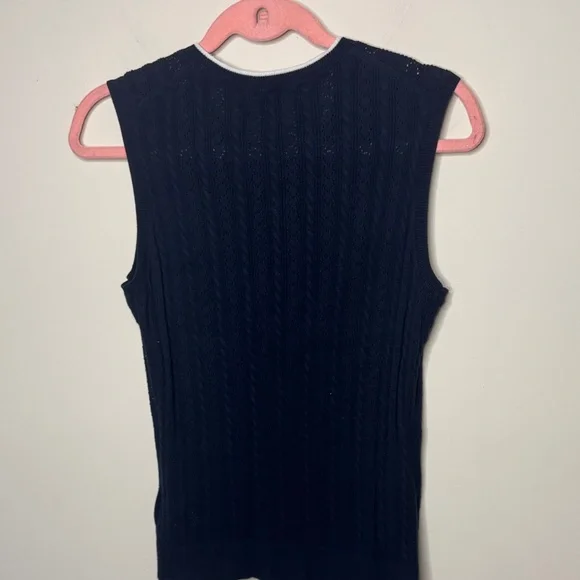 Brooks Brothers Dark Blue Knit Sweater with White Accents - Picture 3 of 3